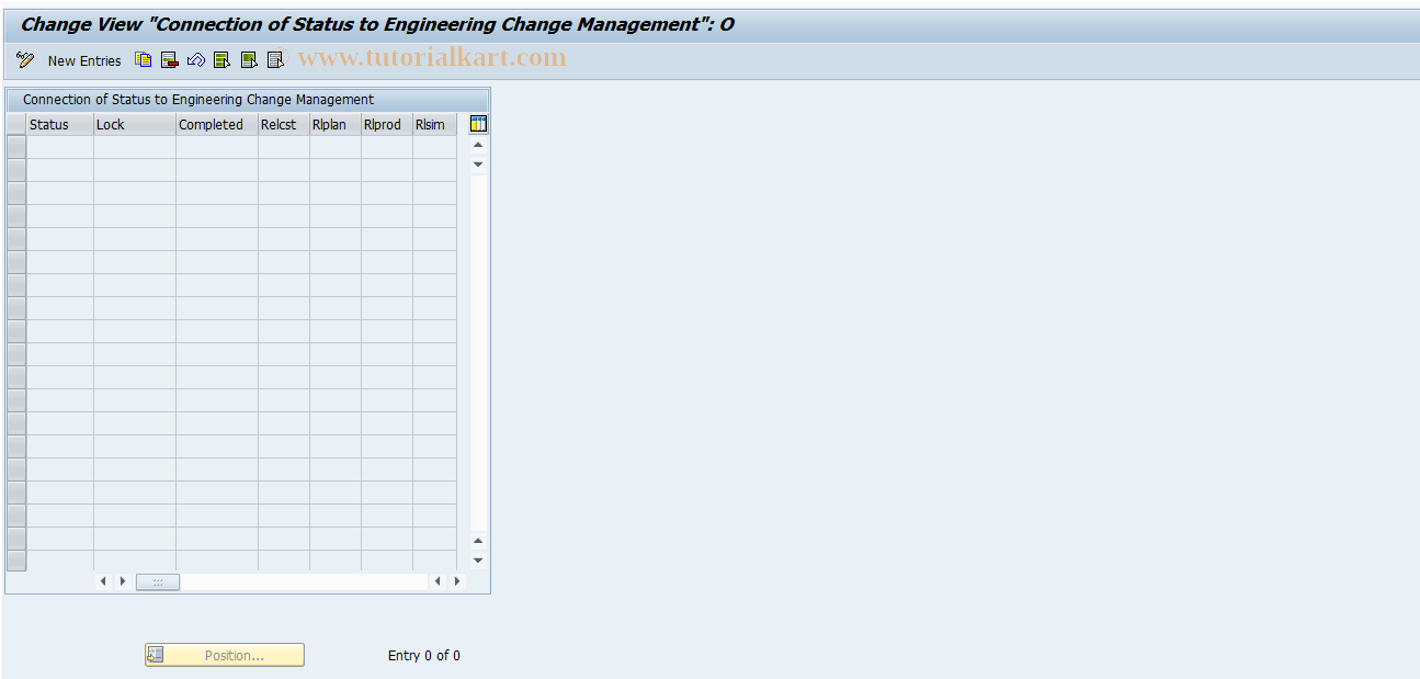SAP TCode OPPESCMPV - Object Dependent Status Management