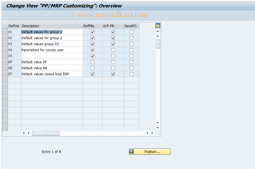 SAP TCode OPPH - Customizing Purchase Requisition Conversion