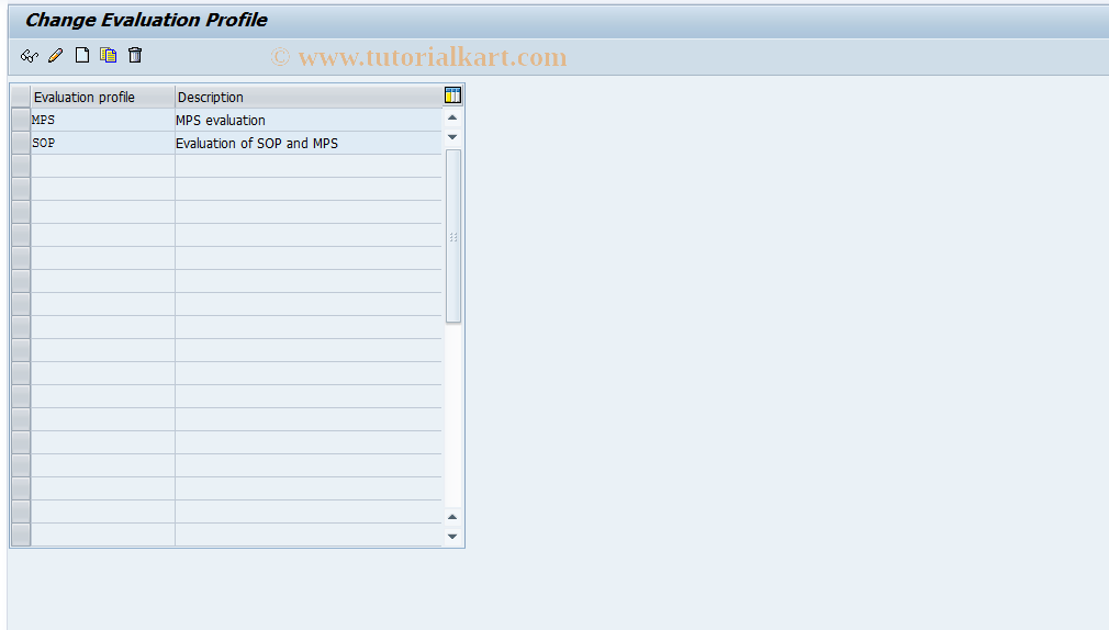 SAP TCode OPPM - Evaluation Profiles