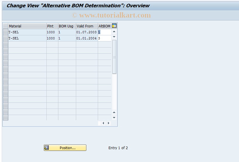 SAP TCode OPPP - Customizing Direct Procurement