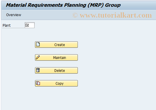 SAP TCode OPPR - C M MRP MRP Group