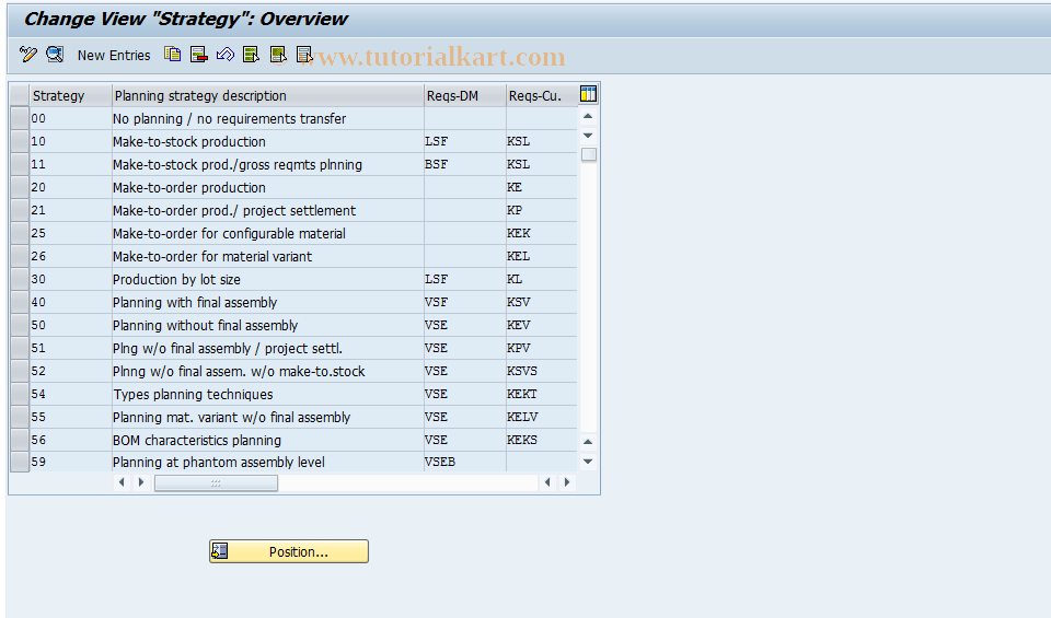 SAP TCode OPPS - Strategy