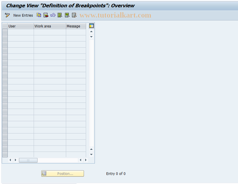 SAP TCode OPR3 - Definition of Breakpoints