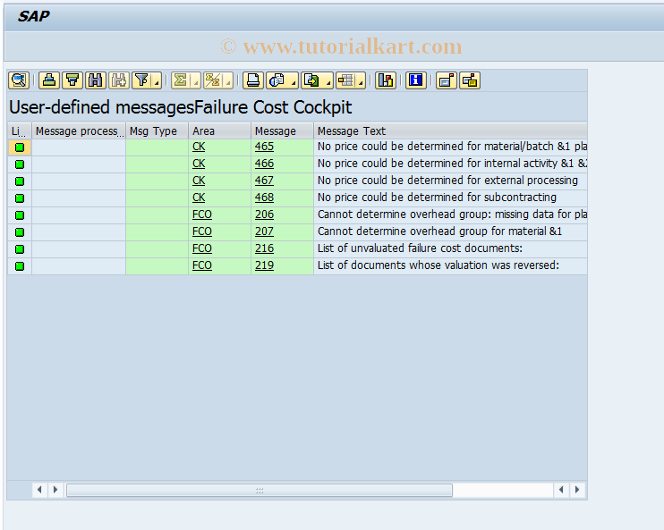 SAP TCode OPR4_FCO - Collective Processing: Variances