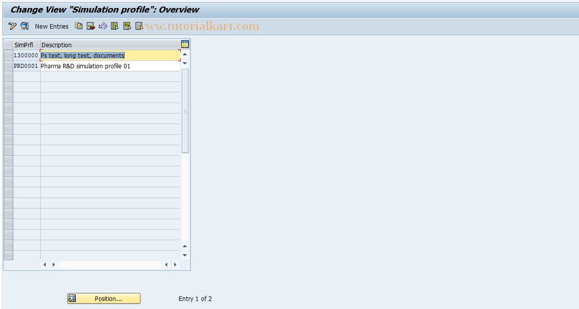 SAP TCode OPS4 - maintain simulation profile