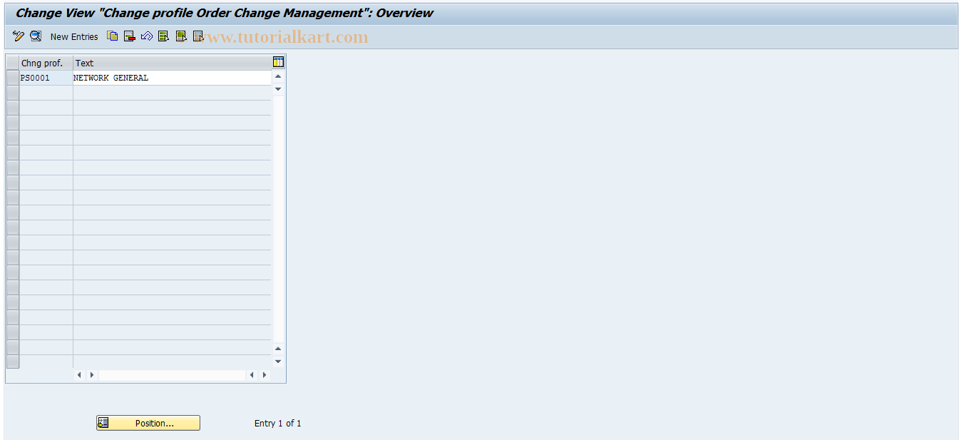 SAP TCode OPSG - Order change management profile