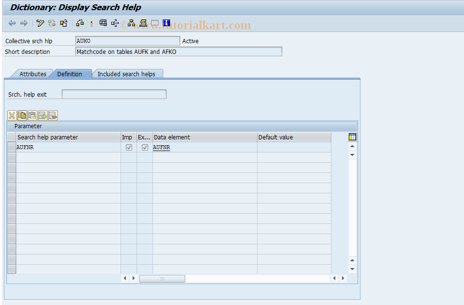 SAP TCode OPT5 - Customizing matchcode for network