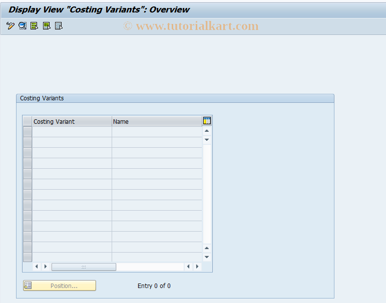 SAP TCode OPTO - Change costing variants