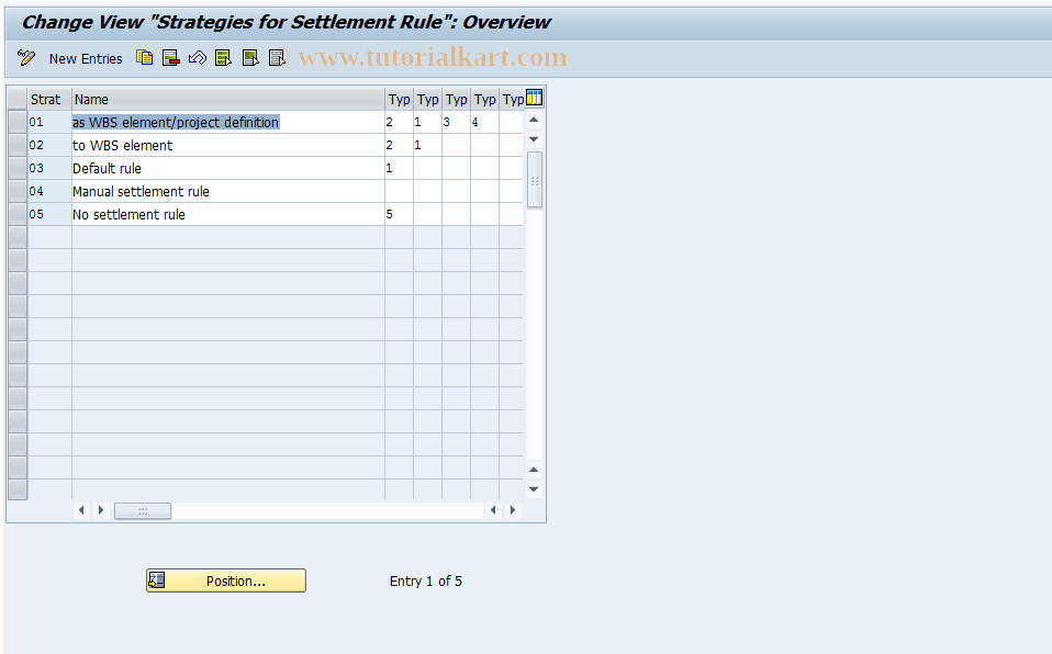 SAP TCode OPTR - Strategies for settlement rules
