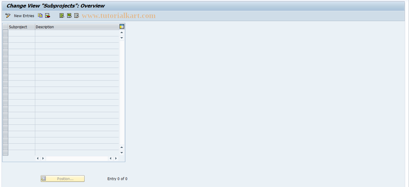 SAP TCode OPUM - Maintain Subprojects