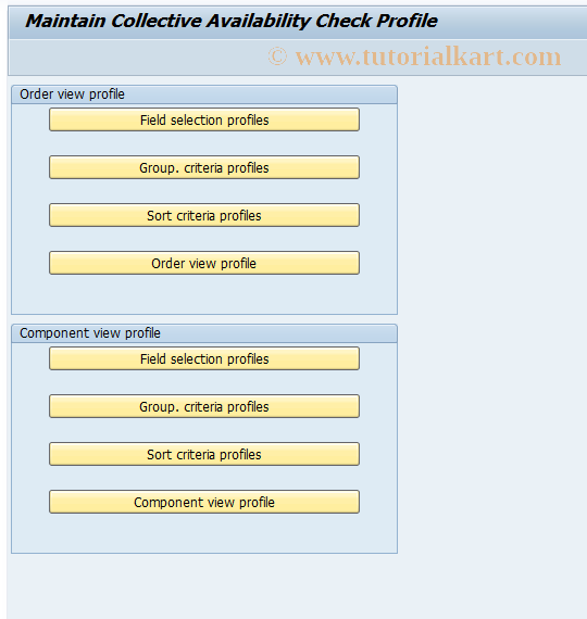 SAP TCode OPVP - Collective availibility checkProfile