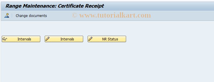 SAP TCode OQB6 - Number range for certificate receipt