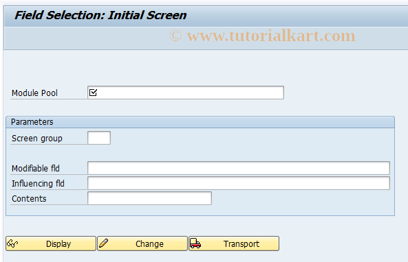 SAP TCode OQFA - Adapt field selection