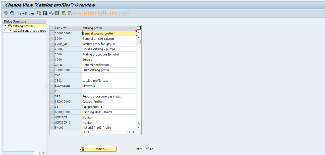 SAP TCode OQN6 - Maintain cat. profile for Q-notific.