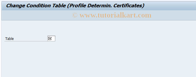 SAP TCode OQZ8 - Change cond. table for certificates