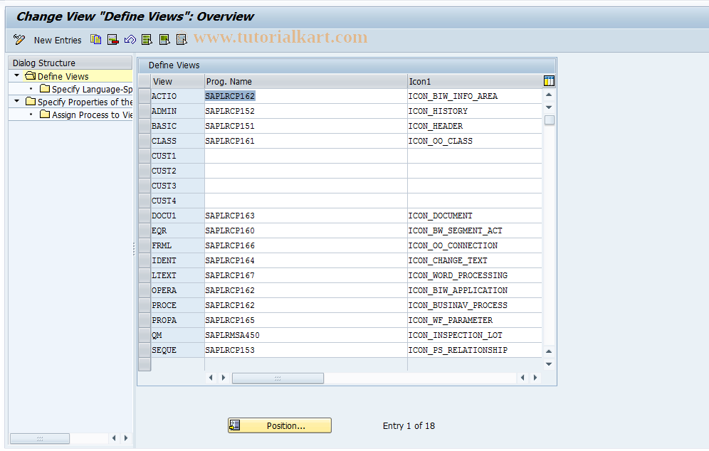 SAP TCode ORCP06 - Customizing for Processes