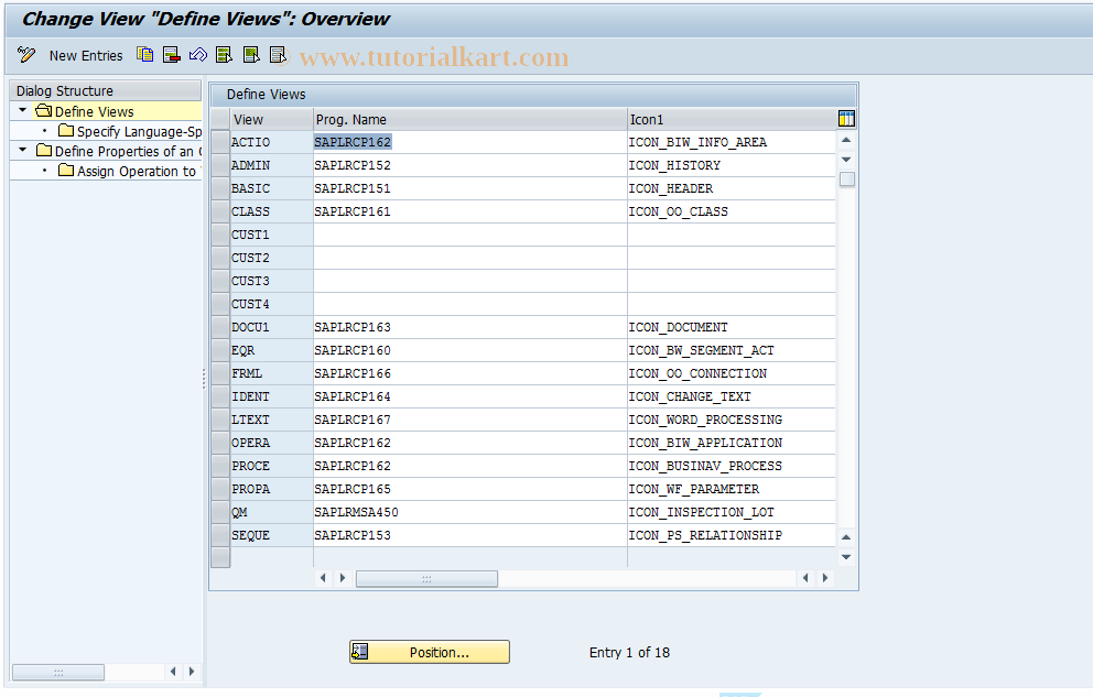 SAP TCode ORCP08 - Customizing for Operations