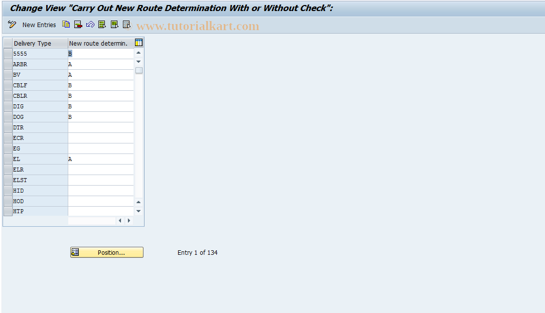 SAP TCode ORF2 - C SD TVLK in Route Determination