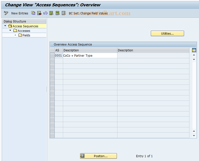 SAP TCode ORLRS5 - Access Sequence for RP Account Statemt