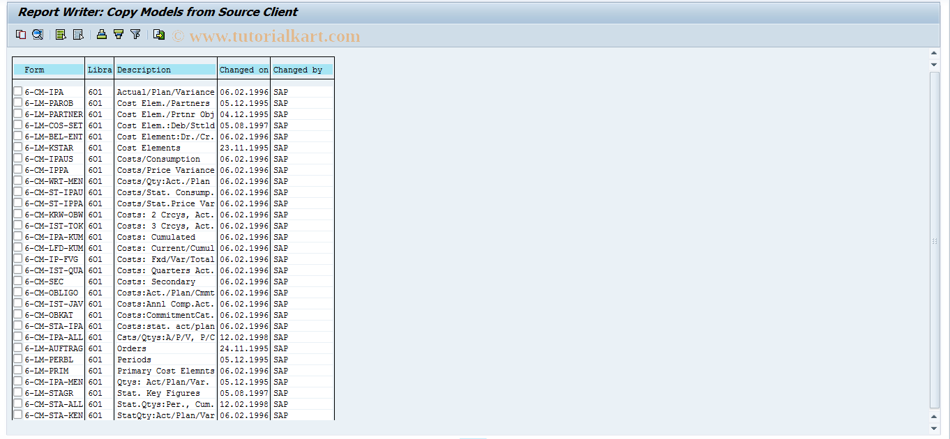 SAP TCode ORMI - Import models orders