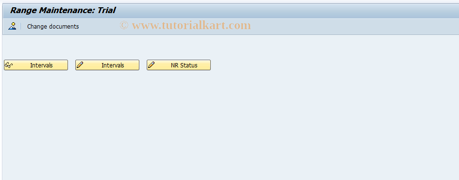 SAP TCode ORMXTNR - Maintain Number Ranges for Trials