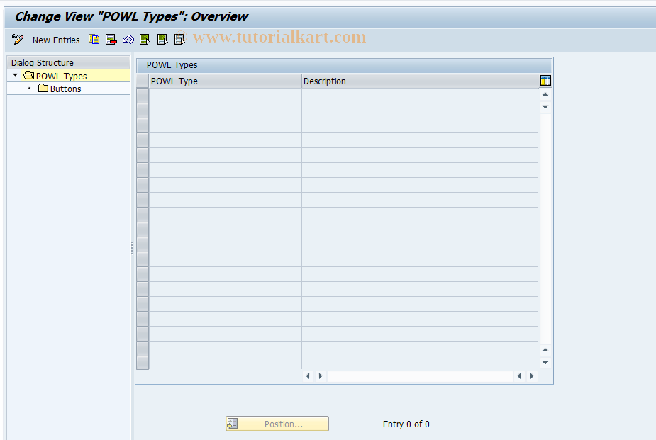 SAP TCode ORPS12 - COIS POWL Buttons Customizing