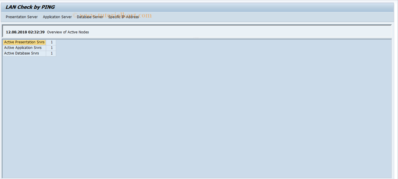 SAP TCode OS01 - LAN check with ping