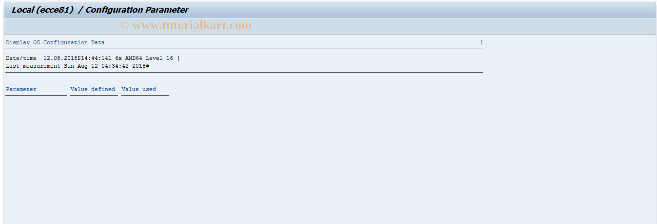 SAP TCode OS04 - Local System Configuration