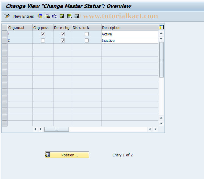 SAP TCode OS51 - Change Master Statuses