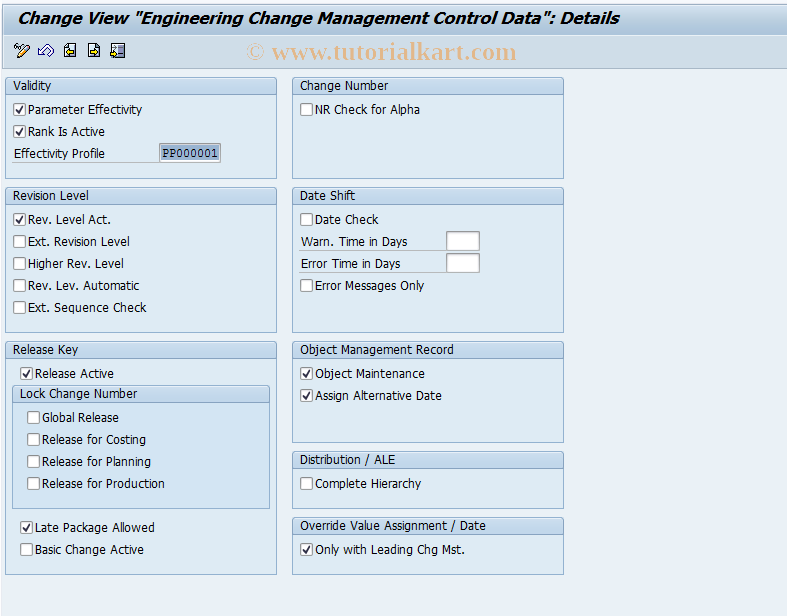 SAP TCode OS54 - Change Master Control Data