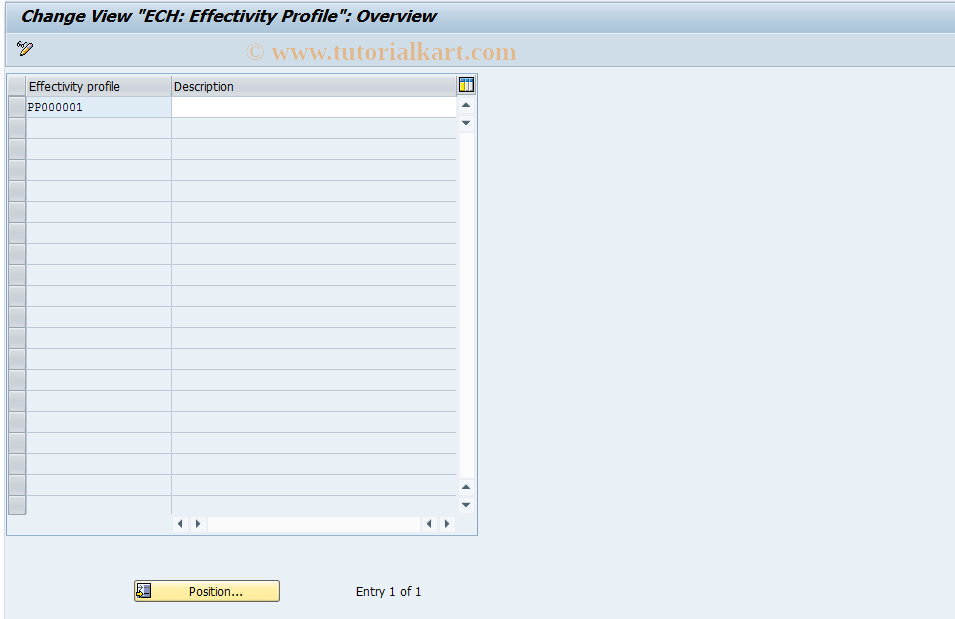 SAP TCode OS67 - ECH: Effectivity Profile