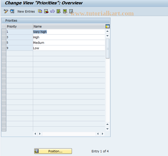 SAP TCode OSC3 - Appointment Calendar:Priority Maintenance 