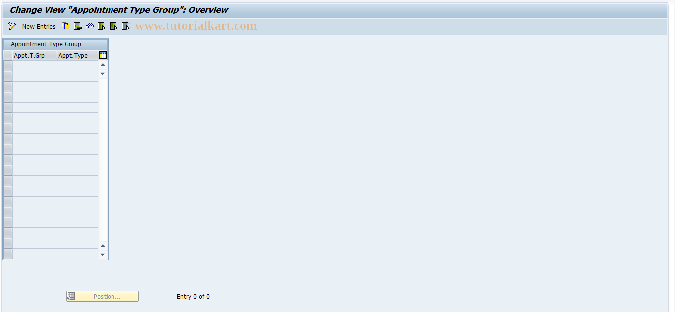 SAP TCode OSC4 - Maintenance of Appointment Type Group s