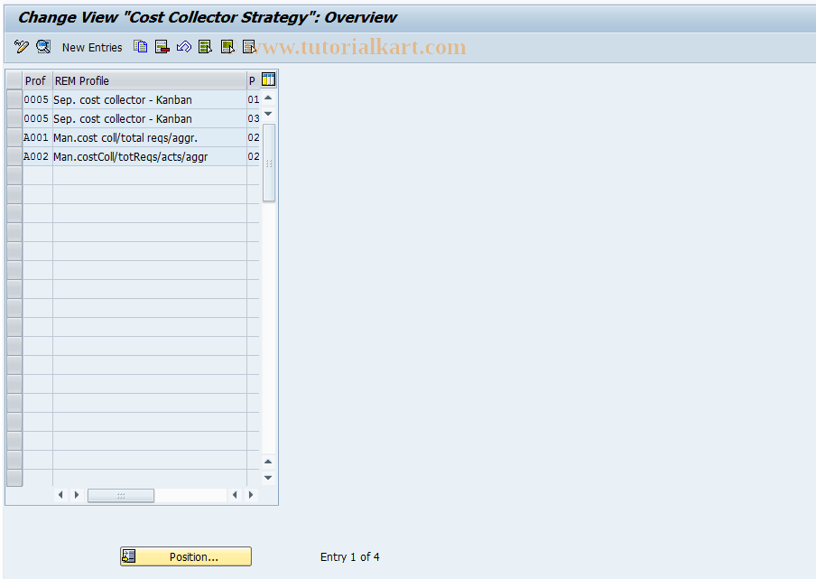 SAP TCode OSP6 - Create Cost Collector Strategy