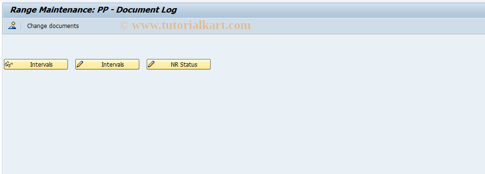 SAP TCode OSPJ - Number Range Maintenance for Document Log