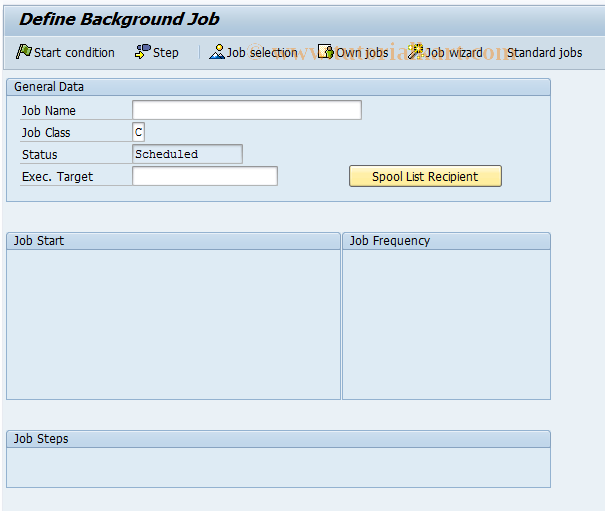 SAP TCode OSPN - Background Job: Adjmt. of Department Reqs