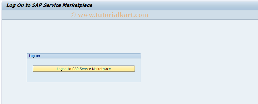 SAP TCode OSS1 - Logon to SAP Service Marketplace