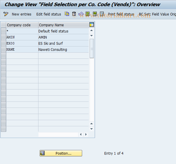 SAP TCode OT08 - C FI Maintain Table T079K