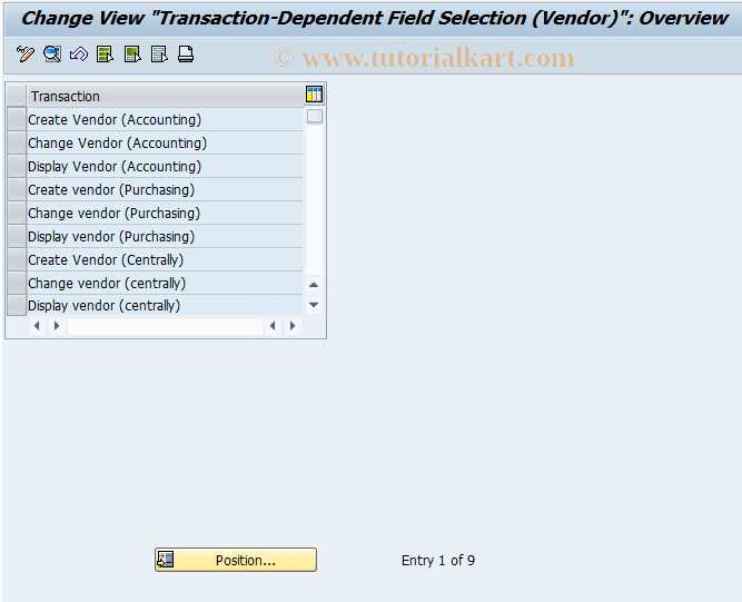 SAP TCode OT09 - C FI Maintain Table T078K