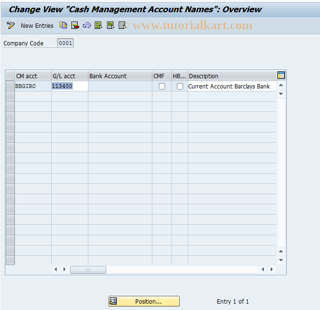 SAP TCode OT16 - C FI Maintain Table T035D