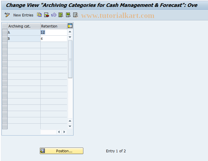 SAP TCode OT22 - C FI Maintain Table T037A