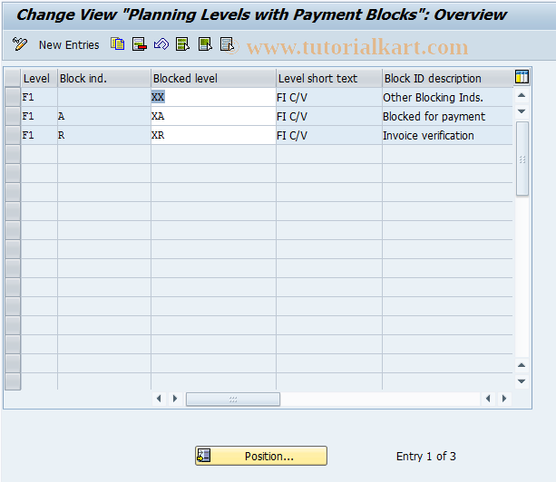 SAP TCode OT23 - C FI Maintain Table T036S