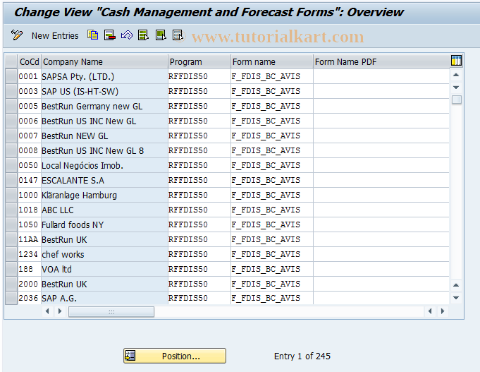 SAP TCode OT27 - C FI Maintain Table T018D