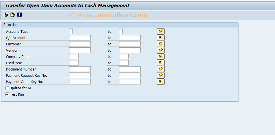 SAP TCode OT30 - Current Account