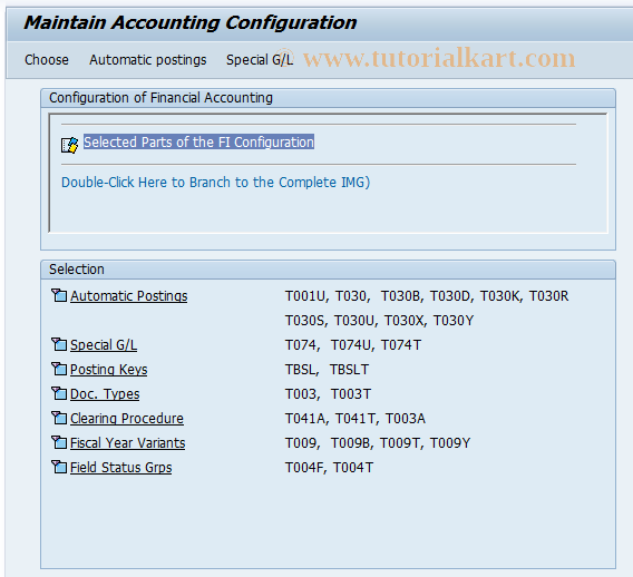 SAP TCode OT34 - C TD Levels for Special G/L