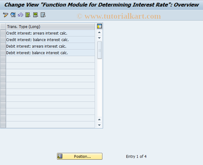 SAP TCode OT36 - C FI Maintain Table T056B