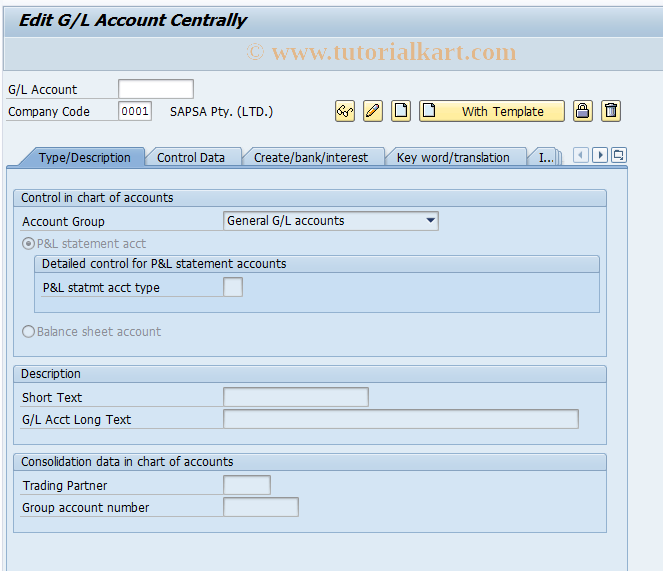 SAP TCode OT42 - C FI Change G/L Account