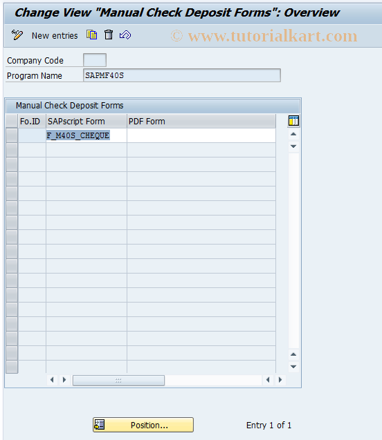 SAP TCode OT54 - C FI Maintain T001F