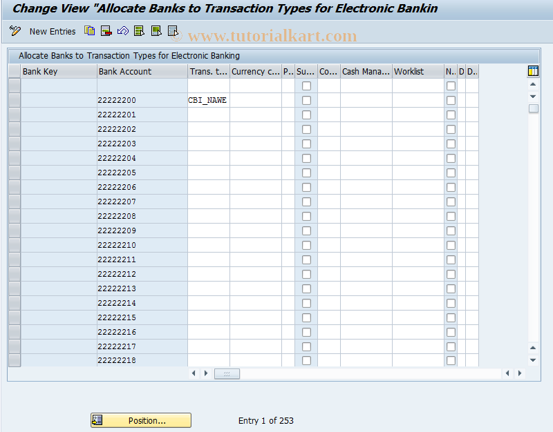 SAP TCode OT55 - C FI Maintain T028B