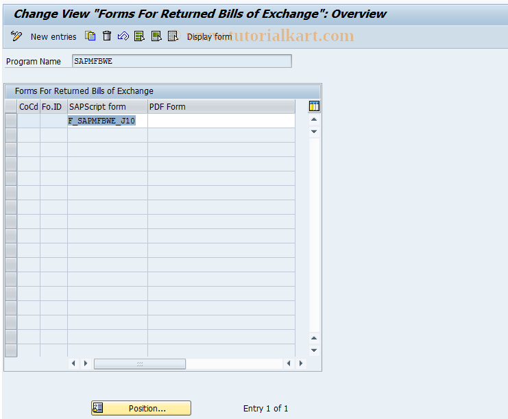 SAP TCode OT63 - C FI Maintain table T001F (BlExPres)